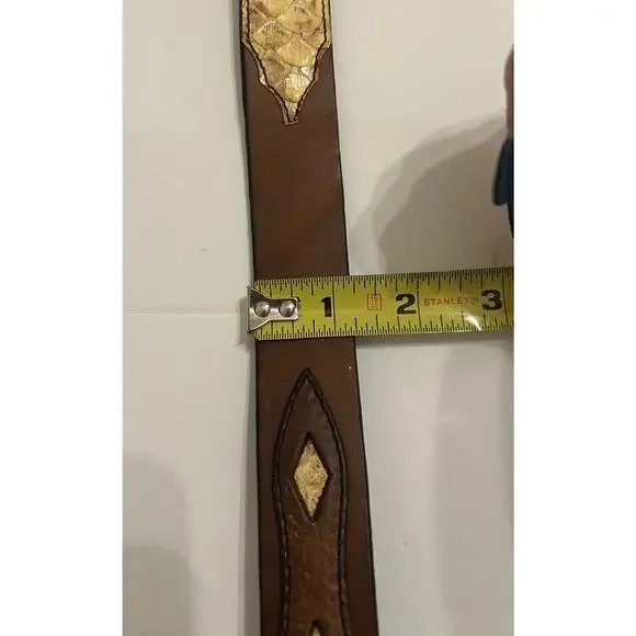 Southwick Leathers Python Belt Size 30” Western Handmade Silver Buckle Women - Picture 8 of 13